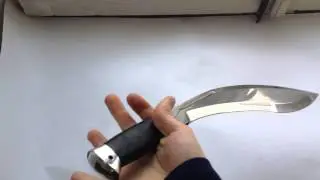 Кукри-трудяга. Кованая сталь. Кожаная рукоять со сквозным хвостовиком