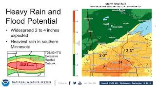 Decision Support Weather Briefing for Heavy Rain & Severe Weather, September 19-20, 2018