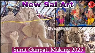 New Sai Art Ganpati Murti Workshop | Surat Ganpati Making 2025 | Sandesh Press Ganpati Workshop |