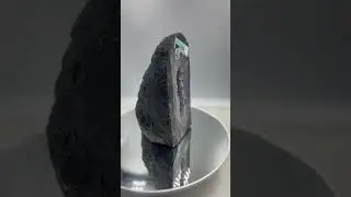 5.4 X 2.1 INCH AMETHYST GEODE WITH GREEN AGATE BANDS