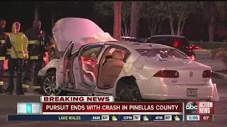 Pursuit ends with crash in Pinellas County