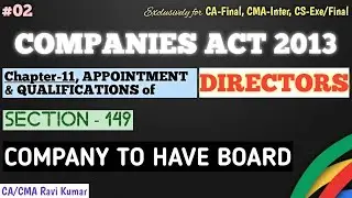 02 | SECTION 149 | COMPANY TO HAVE BOARD | CHAP-11, APPOINTMENT & QUALIFICATIONS OF DIRECTORS