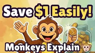 How to Save $1 Explained by Monkeys 🐒💵 (Easy Kids Money Tips!)