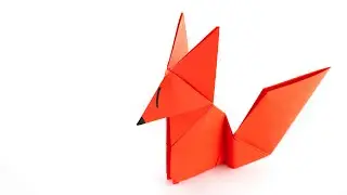 How to make a paper fox. Origami animal.