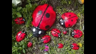 How to make ladybug | cement craft ideas | cement ideas for garden