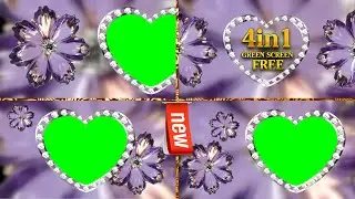 Hearts Green Screen Frame Purple Flower Wedding Video Background by NVS Record