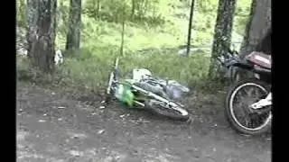 Dirt Bike Slams A Tree