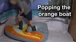 Pop inflatable -Popping the Orange Boat 💨🧡 from tight to flat!