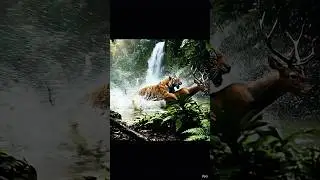 tiger attack deer animal video tiger 🐯 ki hamla tager ne hirn ke upper hamla kiya #shorts #ytshorts