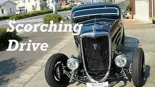 灼熱のドライブ　1934 FORD【BLACK MYU】 ※走行映像少し　#hotrod #ホットロッド #アメ車