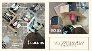 Scandic Decor Wine Rack Wall Mounted&ndash; Rustic Wood Vintage 6 bottles rack