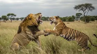 Lion vs Tiger: Ultimate Predator Showdown | Rare Wildlife Footage with Original Sounds