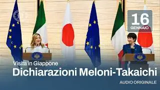 Visita in Giappone: dichiarazioni alla stampa Meloni  - Takaichi (audio originale)