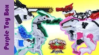 Green And Pink Dinosaur Transformer And Combination Robot Toys, Power Ranger Dino Force Brave Toys
