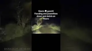 Storm goretti flooding and debris powder lines down on the moors