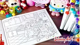 Fun Coloring ASMR | A Small Home, Big Happiness 🌿Relaxing 100%   🎐Coloring Art /Part2