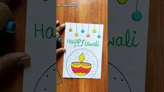 Cute 🥰 Diwali Card Easy / Diwali Card Drawing #shorts #diwalicard