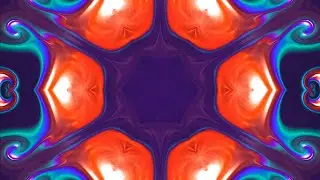Flowing Liquid Colors ASMR Background in Kaleidoscopic Pattern Form