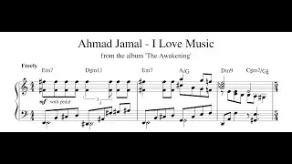Ahmad Jamal -  I Love Music - Piano Transcription (Sheet Music in Description)