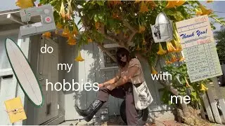 do my hobbies with me | surfing, sewing, thrifting, cycling, junk journaling