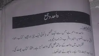 vahid jama ( singular plural) in urdu