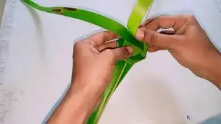 Beautiful hair band making from coconut leaves🤩🤩