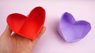 【折り紙】 折り紙 ハートの箱 簡単 ☆ バレンタイン 折り紙