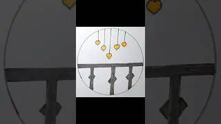 Easy Heart Hanging Drawing ❤️ | how to draw #shorts