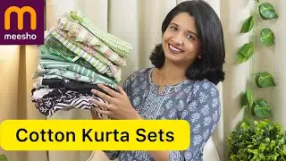 Pure Cotton Kurta Sets From Meesho🌼