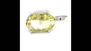 Lemon Quartz 4.20ct Platinum Finish Solid 925 Sterling Silver Pendant