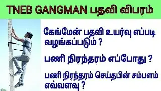 TNEB GANGMAN 5000 Post, பதவி உயர்வு மற்றும் சம்பள உயர்வு மற்றும் பணி நிரந்தரம் எப்படி இருக்கும் ?