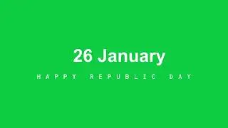 26 January Happy Republic Day Modern Minimal Text Typography | Animation | Green Screen