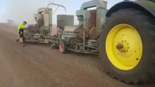 Harvesting medic seed with Horwood Bagshaw Vacuum Seed Harvesters
