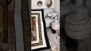 Kana White Mudcloth, Bogolan Textile Bedsheet, Mali Handmade Mudcloth Blanket Throw