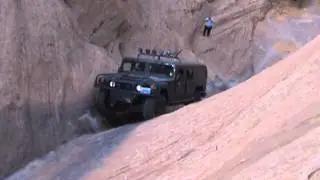 My Ascent up Hell's Gate in Moab @ Hell's Revenge in an H1 Hummer (View from the top)
