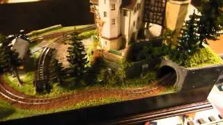 50cm * 33 cm MINI HOe narrow gauge Layout with Christmas tree.