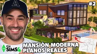 Decoro esta MANSI&Oacute;N MODERNA con PLANOS REALES en los Sims 4 🏠 Parte 2