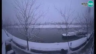 Zimski Sisak! Snijeg na &scaron;etnici uz Kupu - Live Cam Croatia
