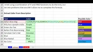Excel Magic Trick 1278: Extract Color From Description (Text String)