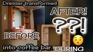 DIY Coffee Bar Farmhouse Decor Old Dresser Furniture Refurbishing