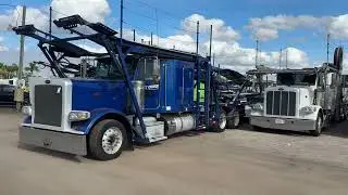 Lot 2 2021 Peterbilt 389 Car Carrier Sleeper Cab. 10 Wheel Auto Trans For Auction Dec. 18th @12pm