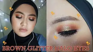 Brown Glitter Halo Eyeshadow | Makeup Practice