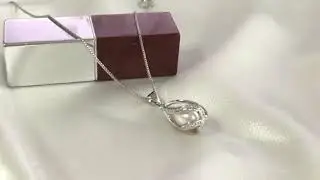 100% Natural Freshwater Pearl Cage Pendant For Women Silver 925