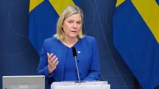 Statsminister Magdalena Andersson på pressträff om att restriktionerna tas bort