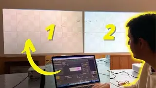 Multi-projection avec 2 vid&eacute;o-projecteurs et HeavyM (Video Mapping)