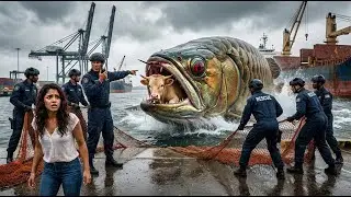 Heroic Rescue Team Races to Save a Helpless Calf from a Giant Amazon Arowana 🐄🐟