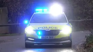 Cambridgeshire Police Marked Skoda Superb (24) Plate Roads Policing Unit, Blue Light Demonstration