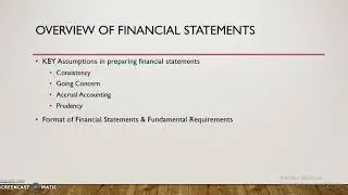 3  Assumptions and requirements While preparing Financial Statements