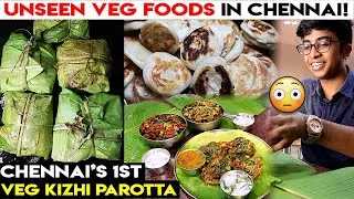 Chennai's 1st VEG Kizhi Parotta 😲- Unseen VEG Foods of Chennai! - Food Review Tamil | Idris Explores