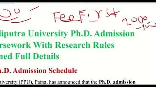 🎓Patliputra University Ph.D. Admission Fee & Coursework With Research Rules Explained Full Details